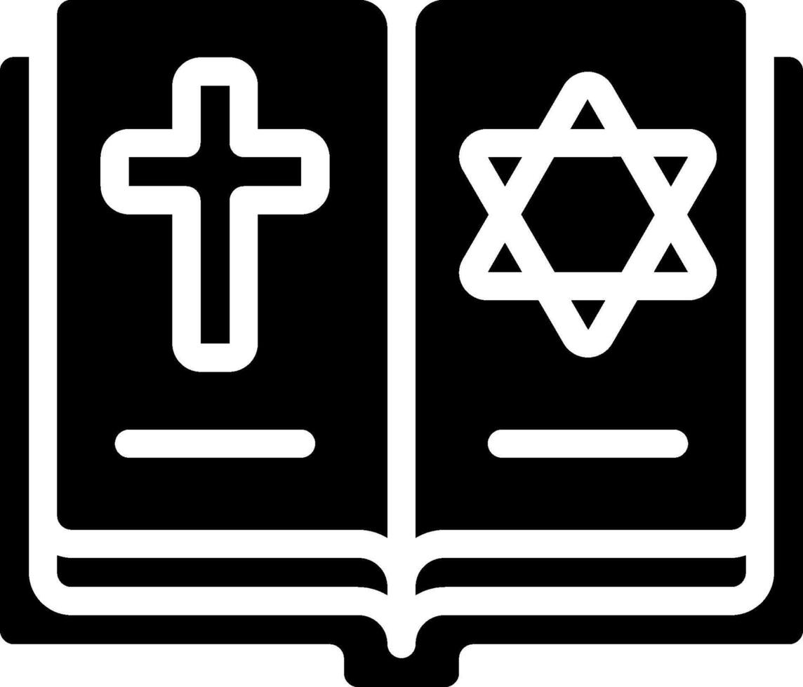 The bible and cross icon vector