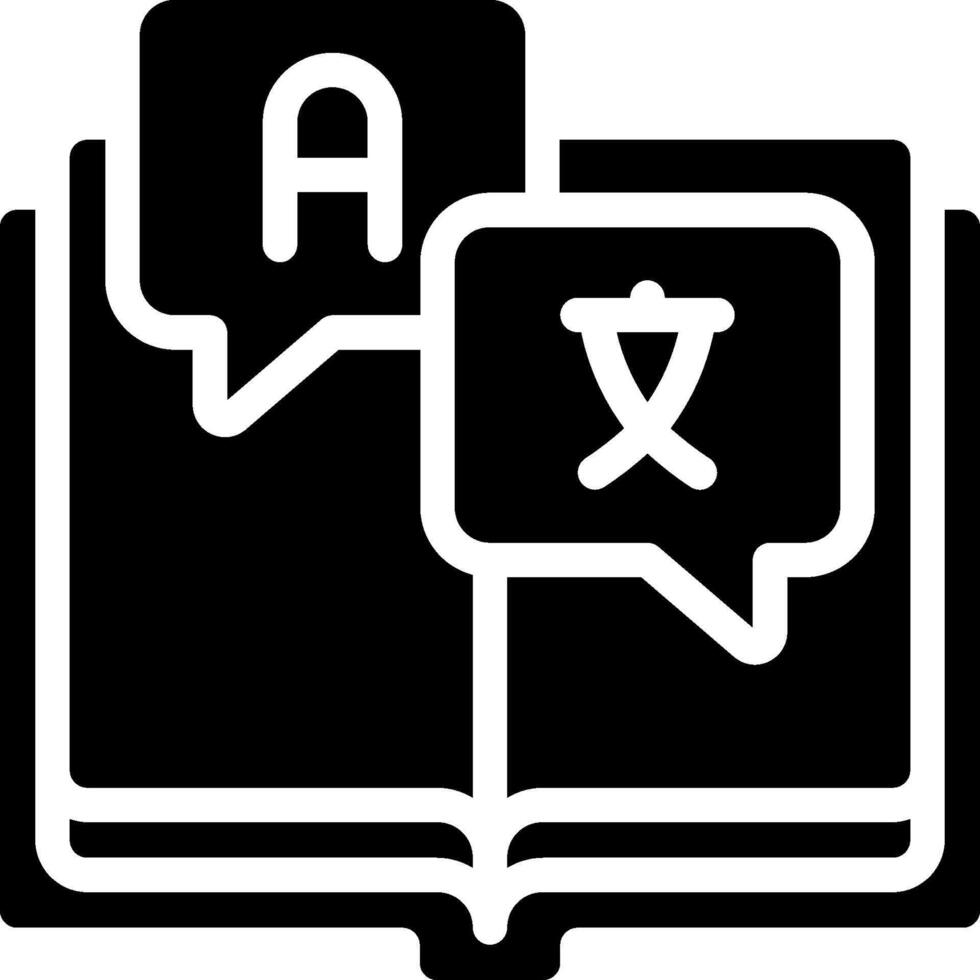 An open book with two speech bubbles vector