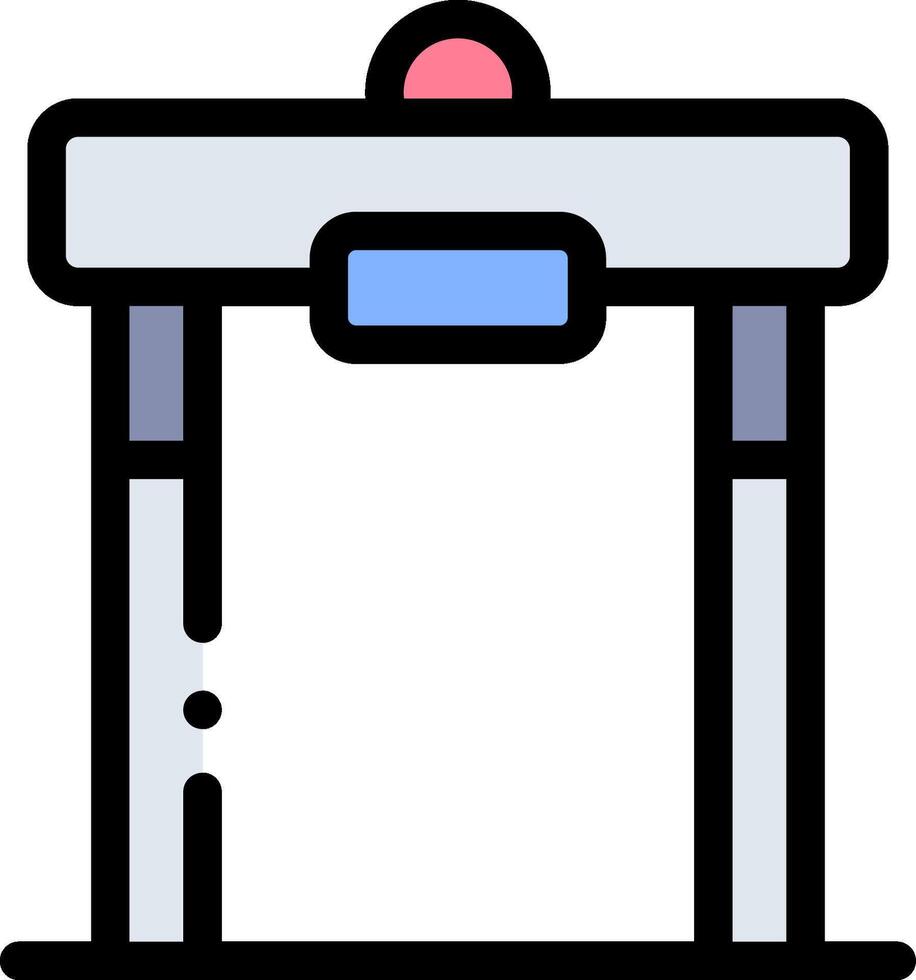 A door with a red light on it vector