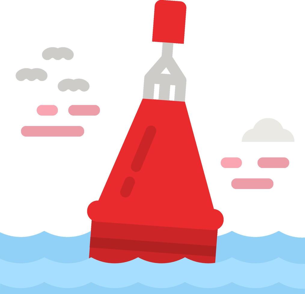 A red buoy floating in the water vector