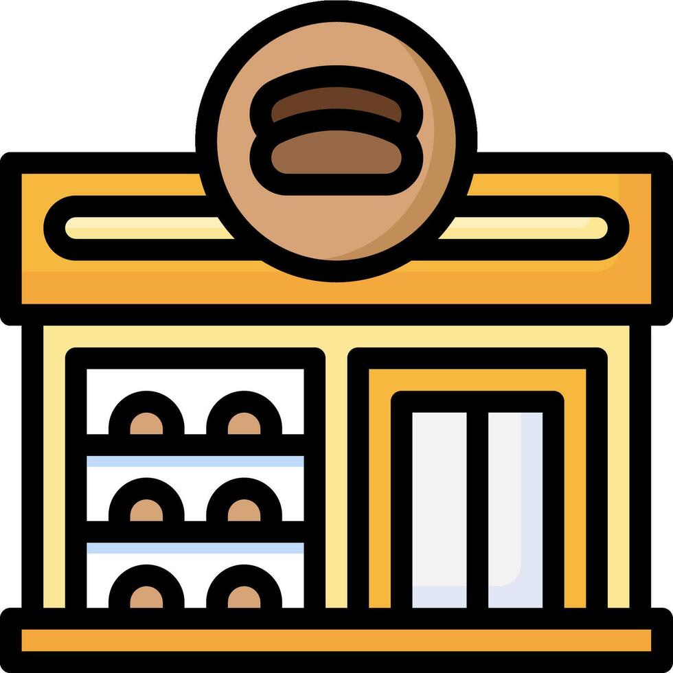 A bakery shop with a sign on it vector