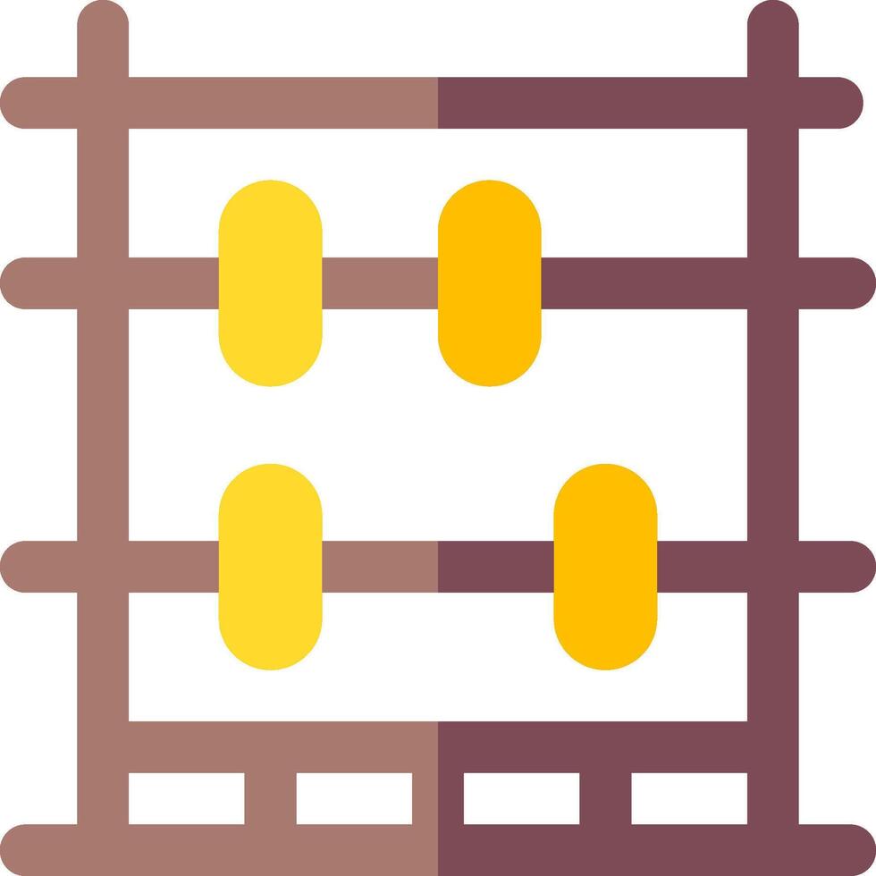 A wooden rack with two yellow balls on it vector