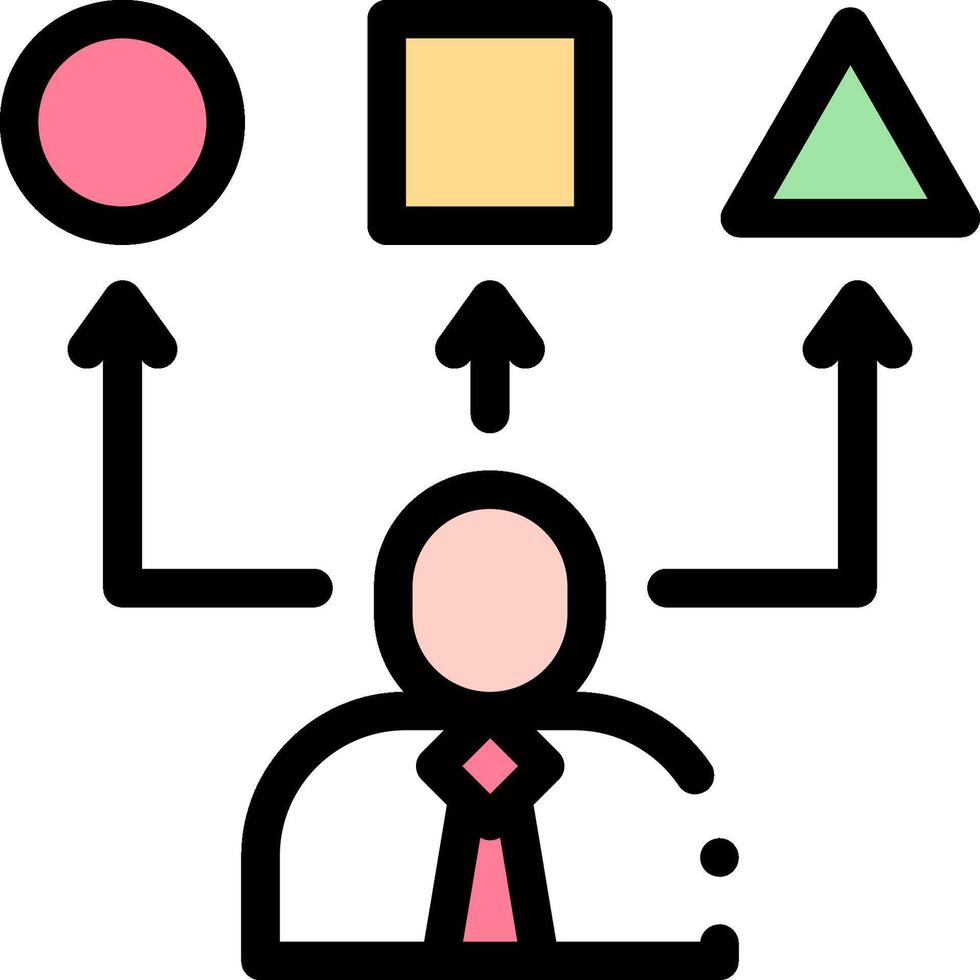 A man with a tie and a bunch of different shapes vector