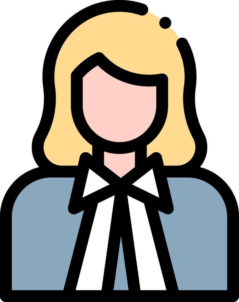 A woman in a suit and tie icon vector
