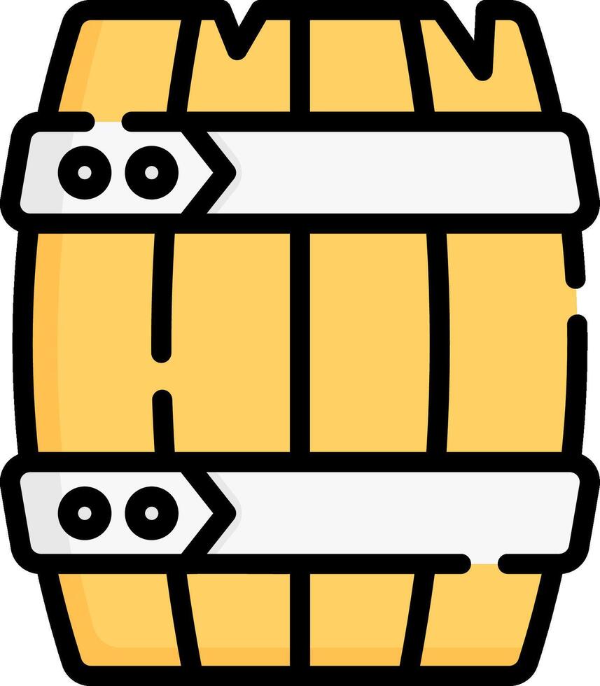 A wooden barrel with two straps on it vector