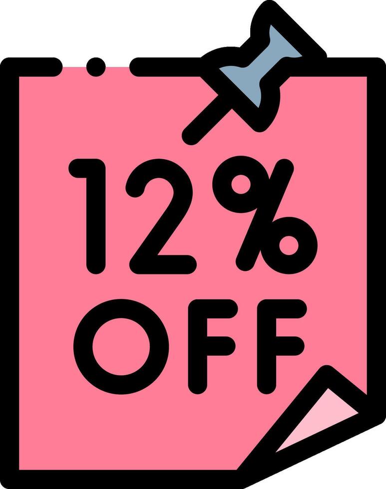 12 off sticker with a pink paper vector