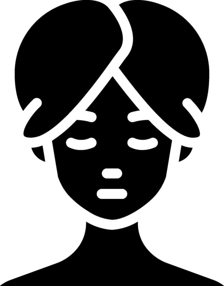A black and white silhouette of a woman's face vector