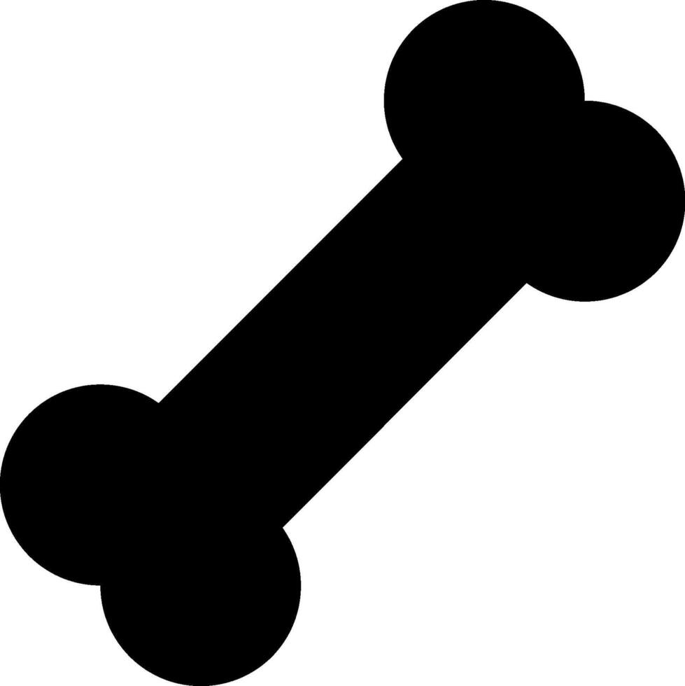 A black and white bone icon on a white background vector