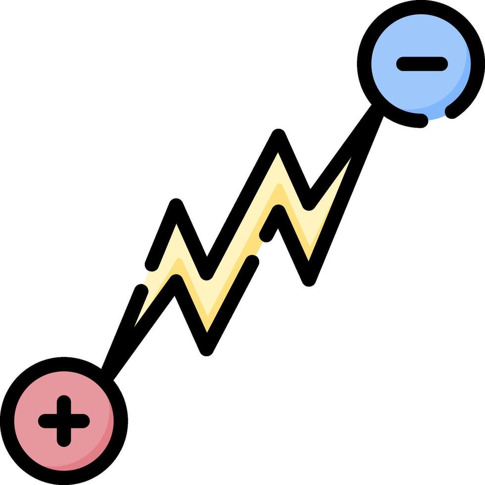 A line graph with a plus and minus sign vector