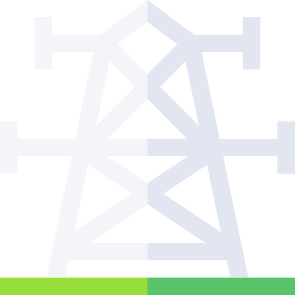 A green and white logo with a power tower vector