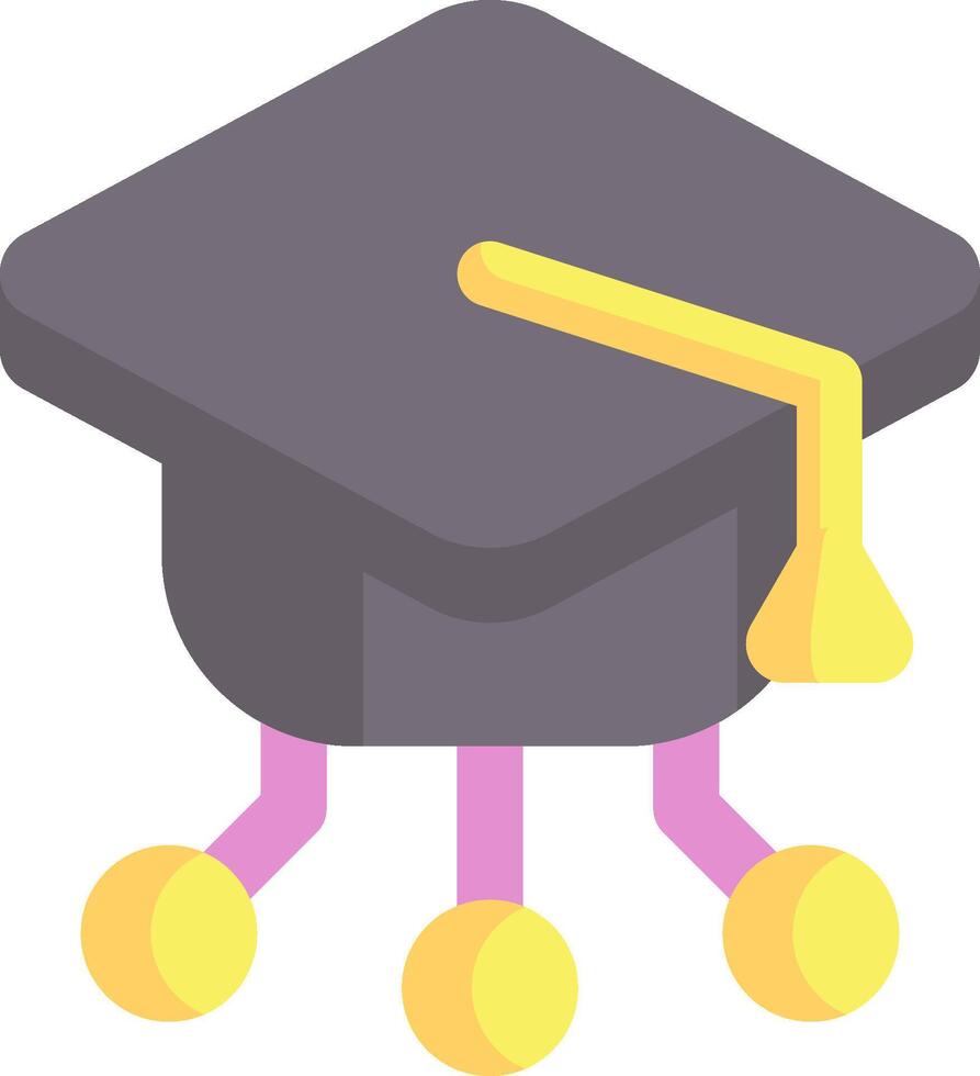 A graduation hat with a yellow cap on it vector