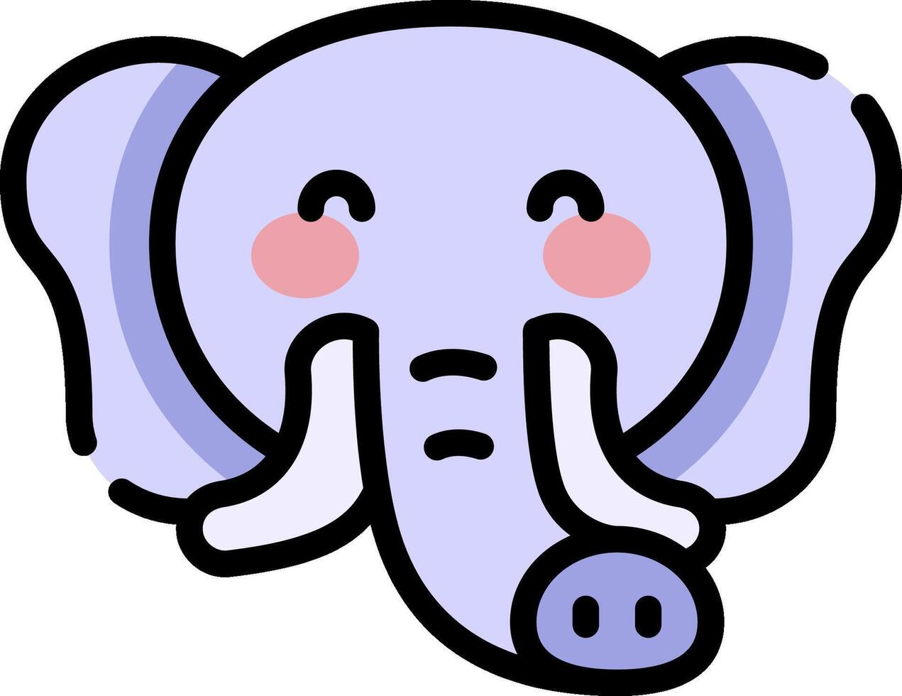 An elephant with a pink nose and pink cheeks vector