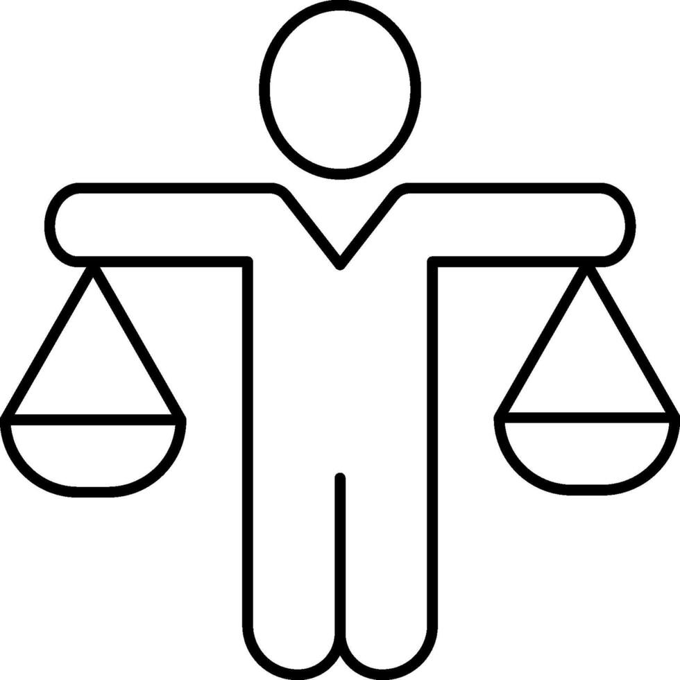 A man holding scales of justice in his hand vector