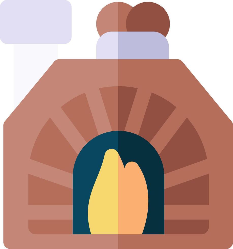 A brick oven with a fire inside vector