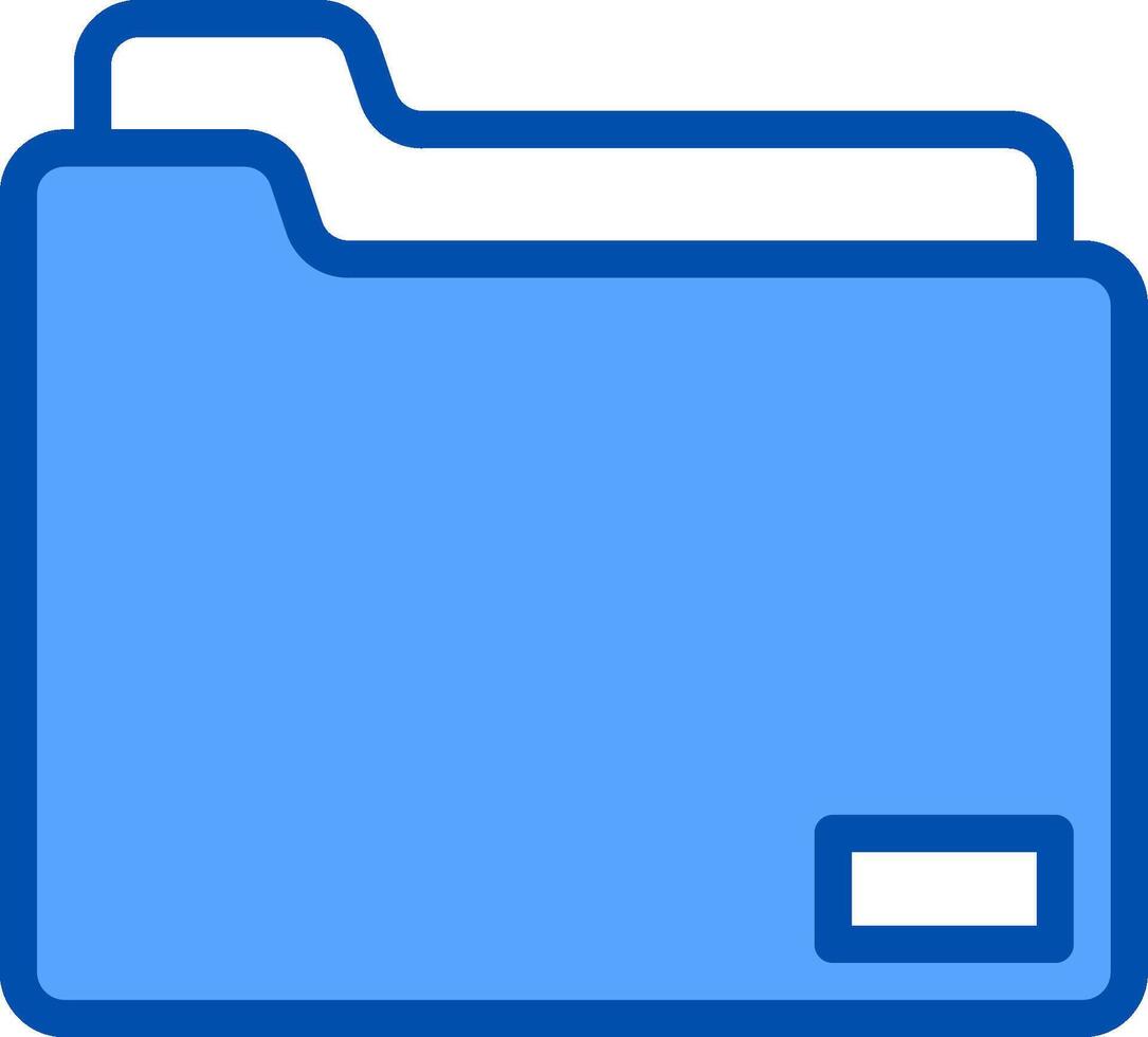 Blue folder icon with a white background vector