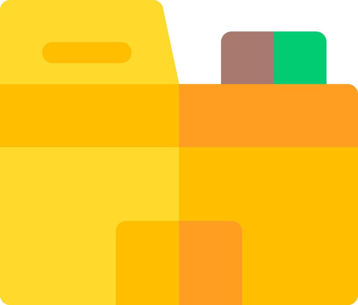 A yellow box with a green and yellow square vector