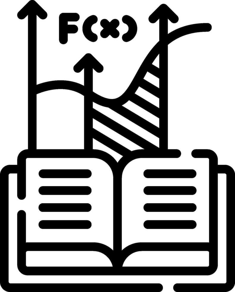 An open book with a graph and arrows vector