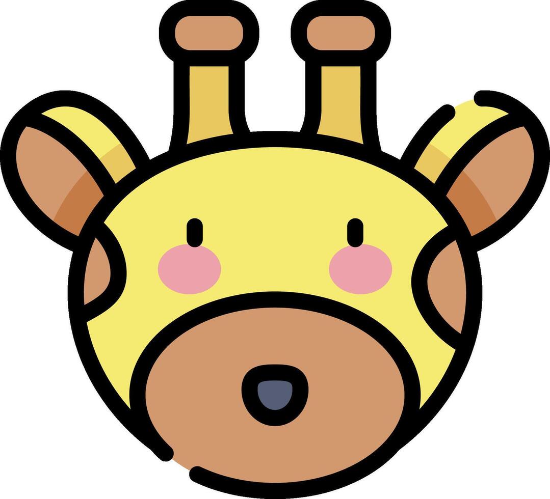 A cartoon giraffe with a pink nose and a pink tongue vector