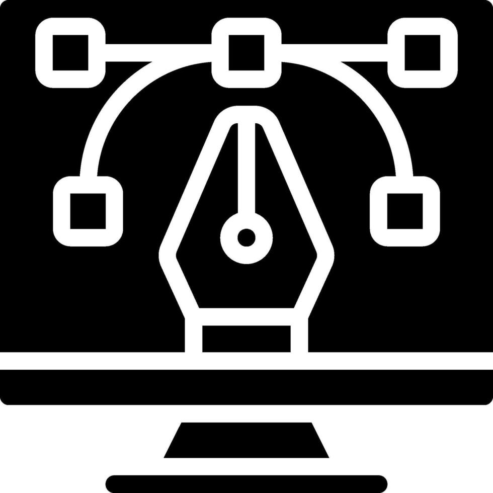 A computer monitor with a pen and a computer vector