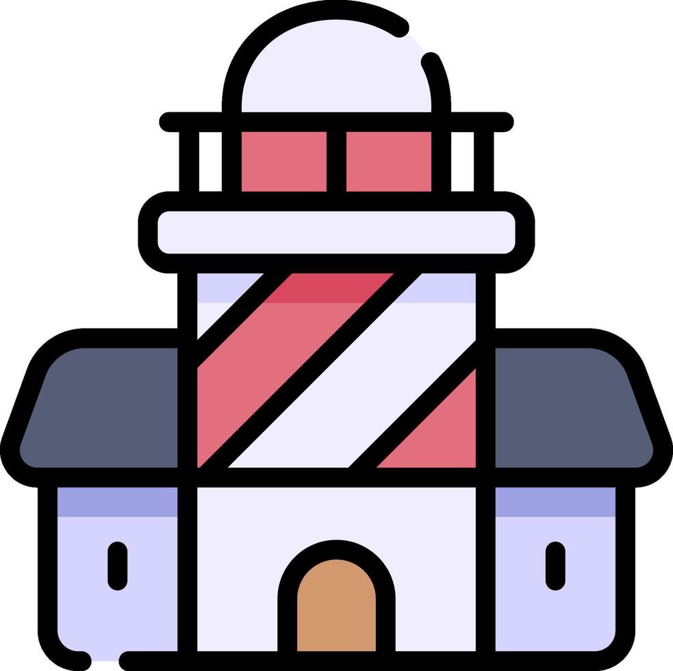 A lighthouse icon with a red and white stripe vector