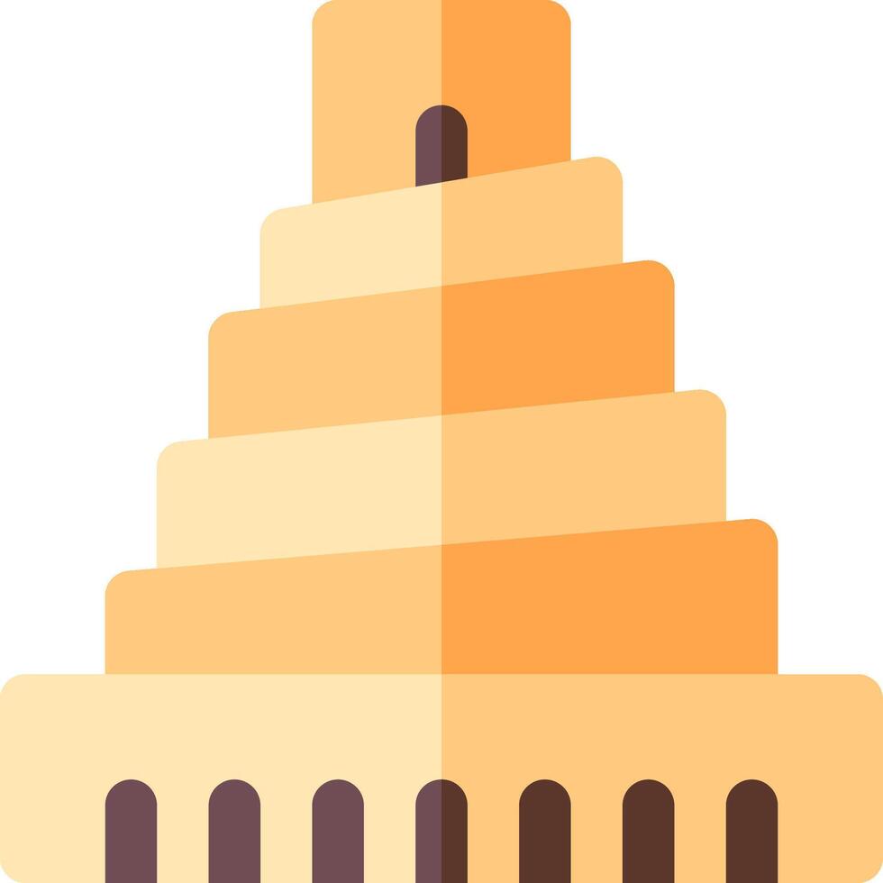 A pyramid with a large dome on top vector
