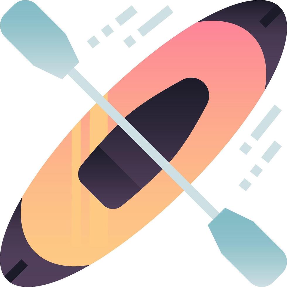A kayak with two paddles on top of it vector
