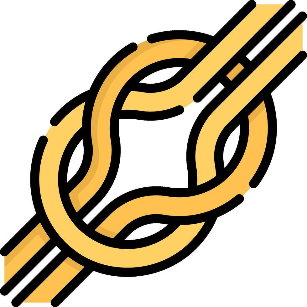 A yellow and black knot icon vector