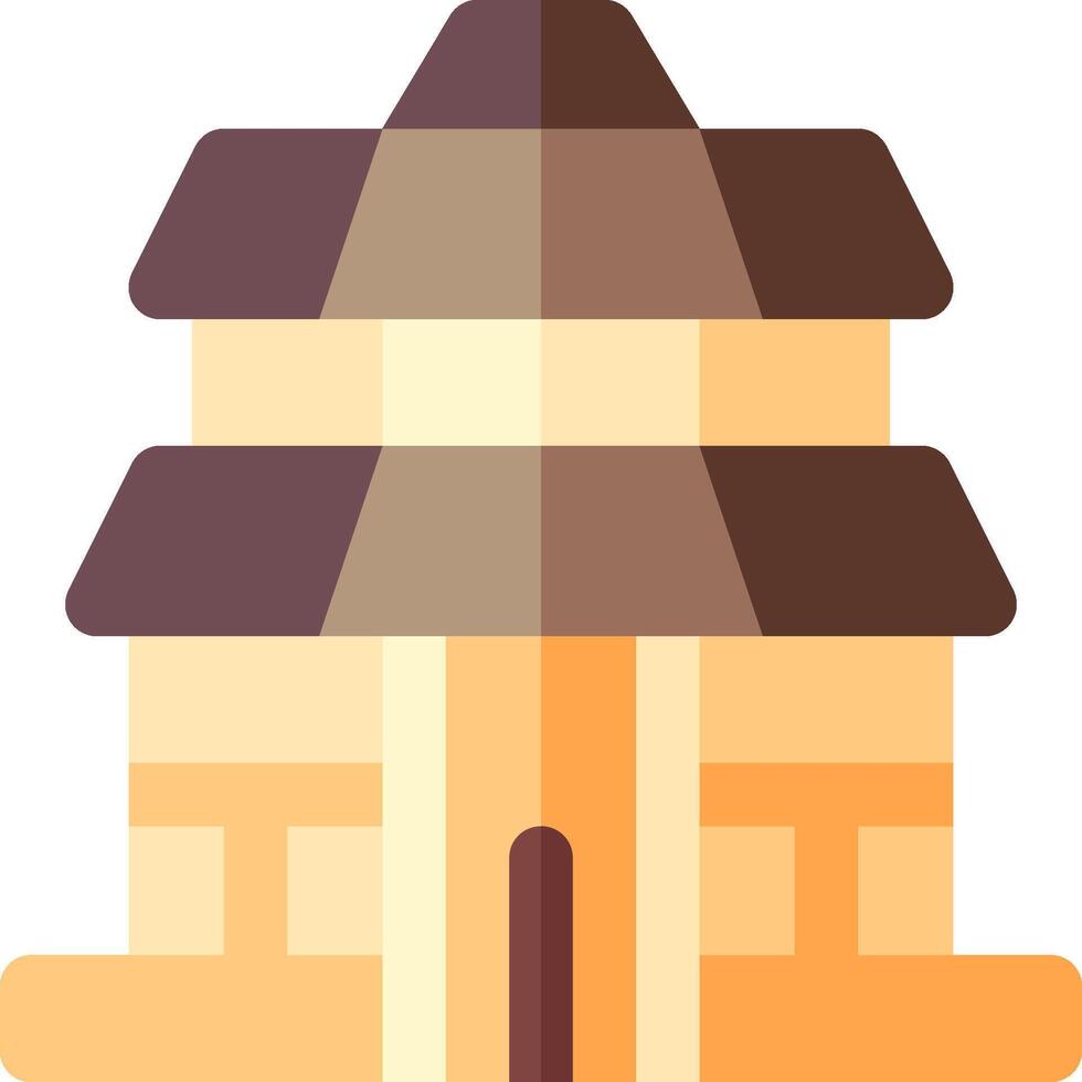 A building with a roof and a door vector