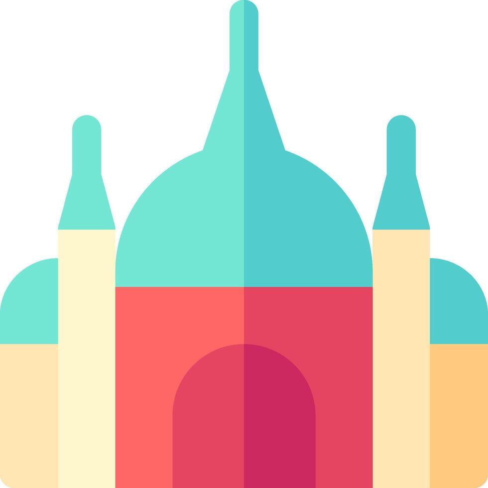 A colorful building with three domes vector