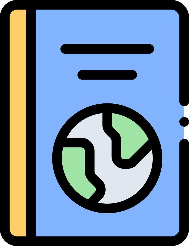 A book with a globe on it vector