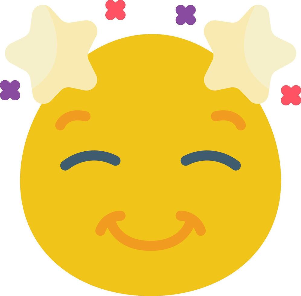 A smiley face with stars on it vector