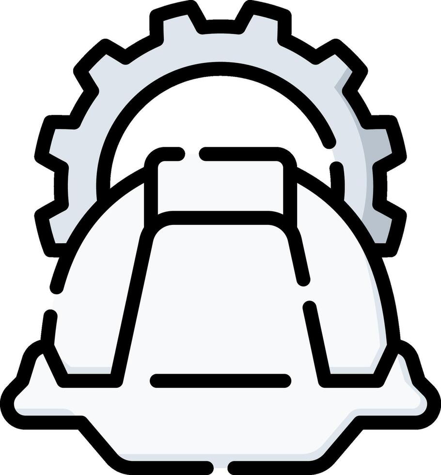 A construction helmet with gears on it vector
