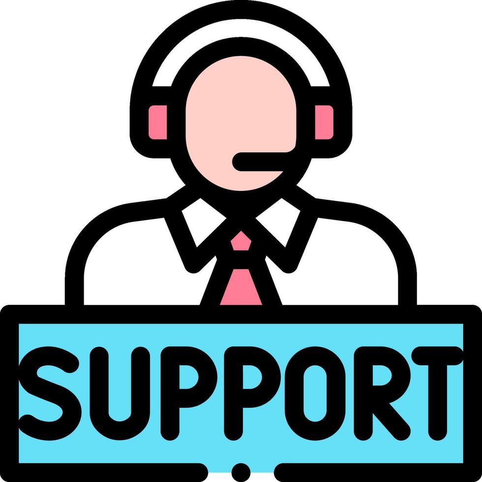 Support icon with a man in a headset vector