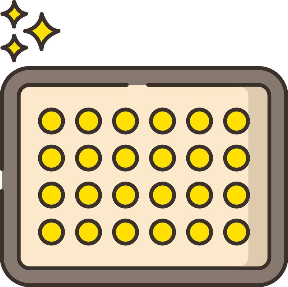 A small box with yellow dots on it vector