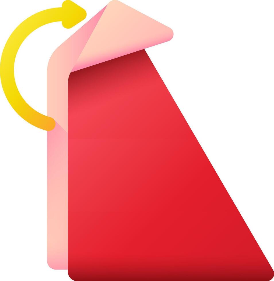 A red arrow pointing up and a red triangle vector