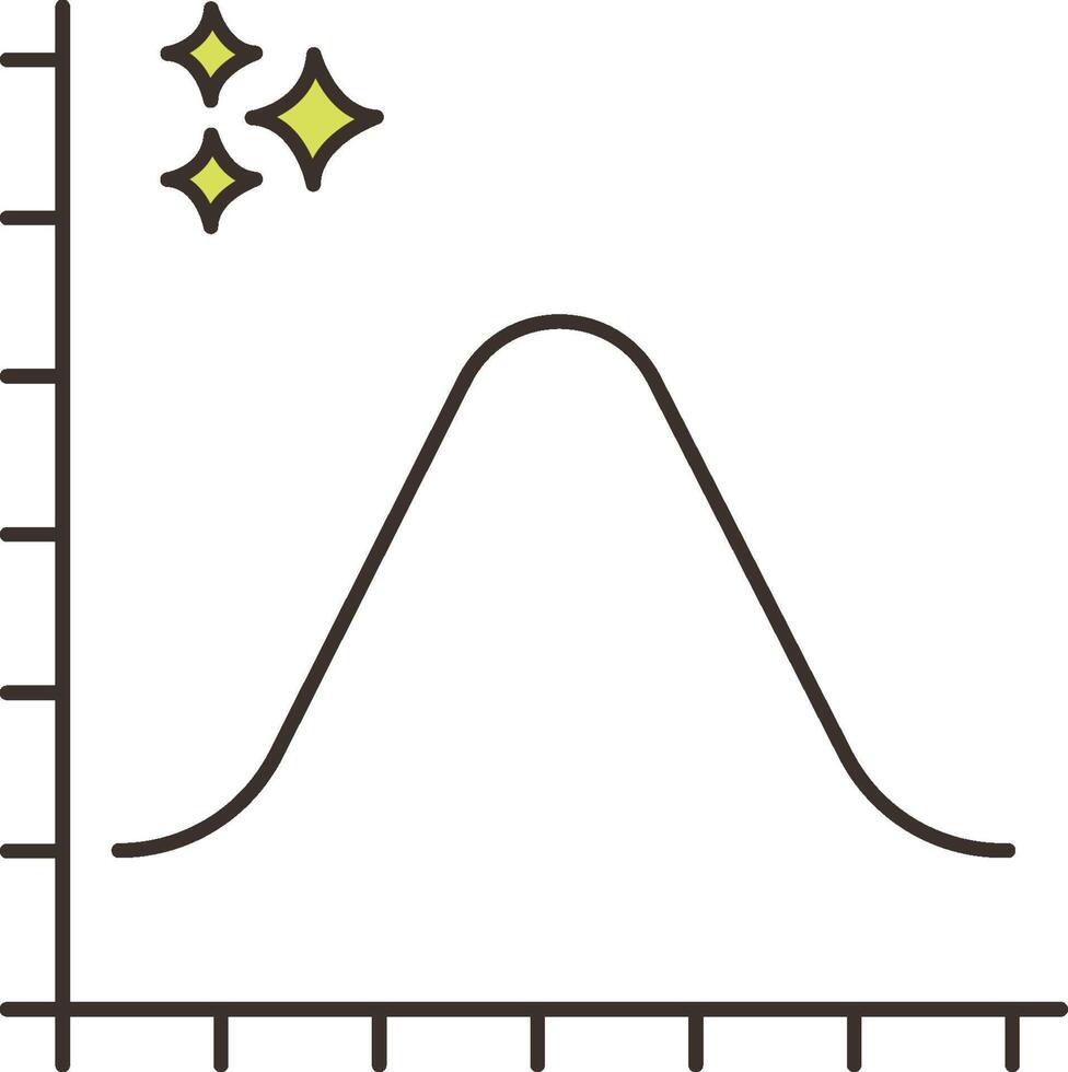 A graph with a star on it and a line vector