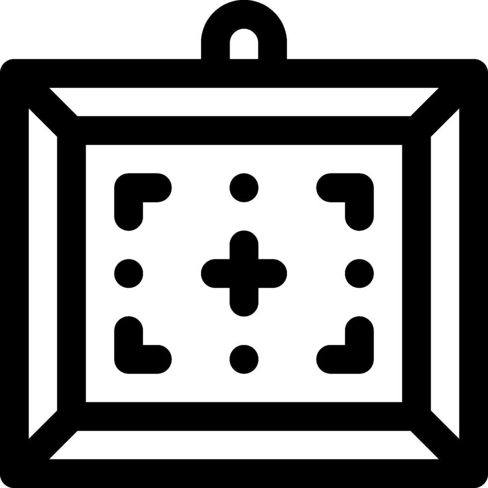 A black and white square with a cross on it vector