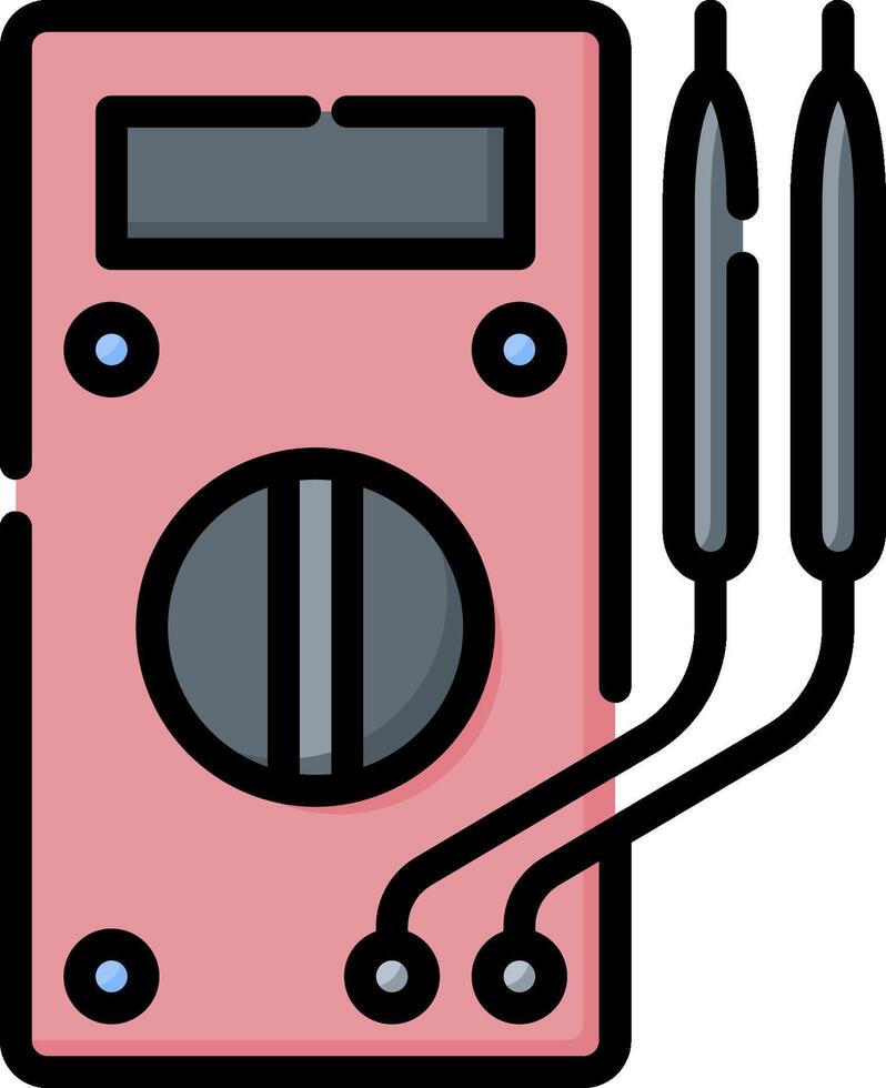 A pink and black electrical device with two wires vector