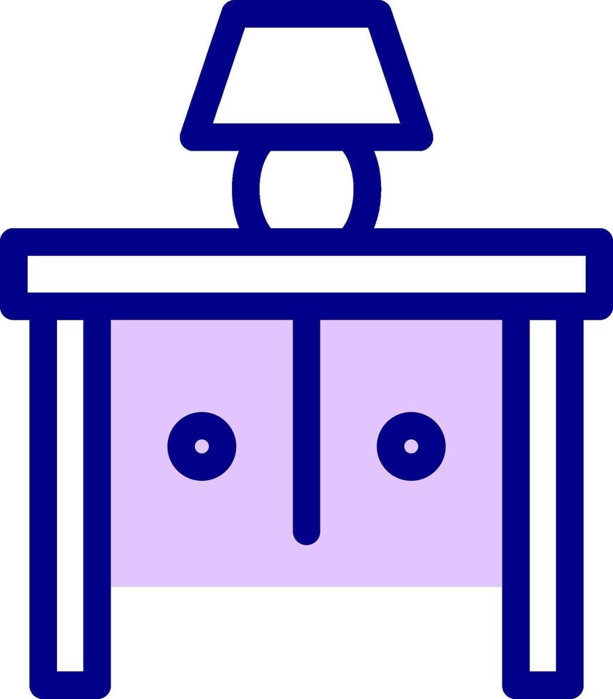 A desk with a lamp on top of it vector