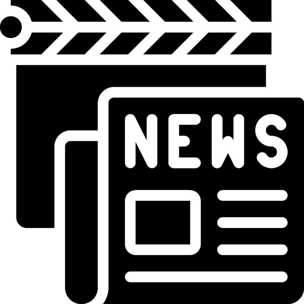 News clip icon with a clapboard and newspaper vector