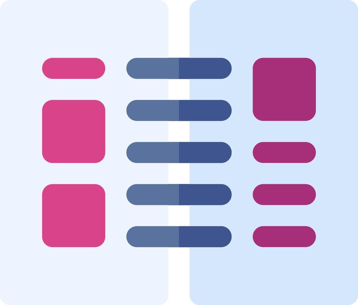 A blue and pink square with a line of text vector