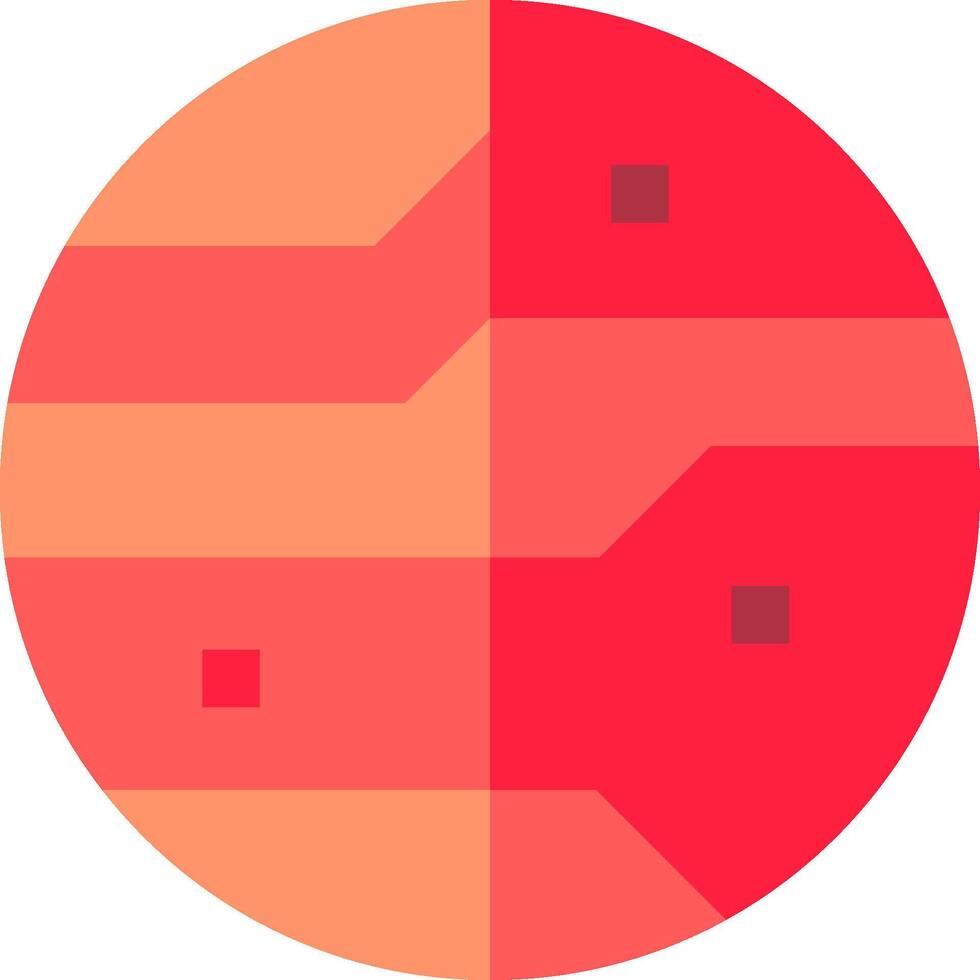 A red and orange circle with squares on it vector