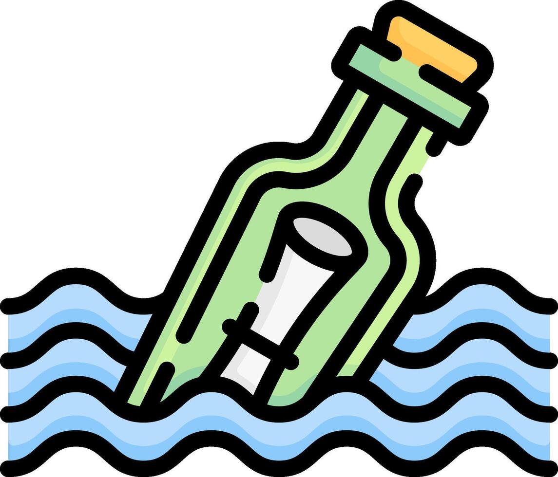 Message in a bottle illustration vector