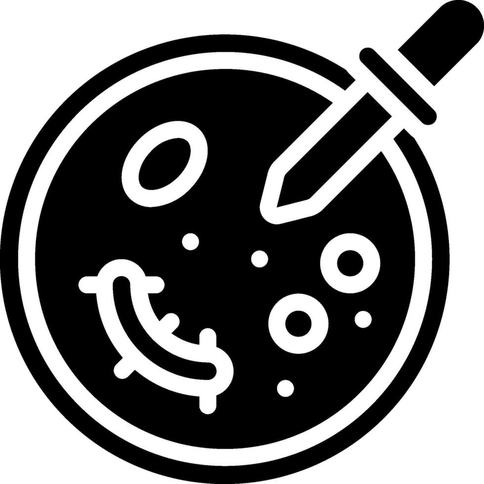 A black and white icon of a microscope with a knife vector