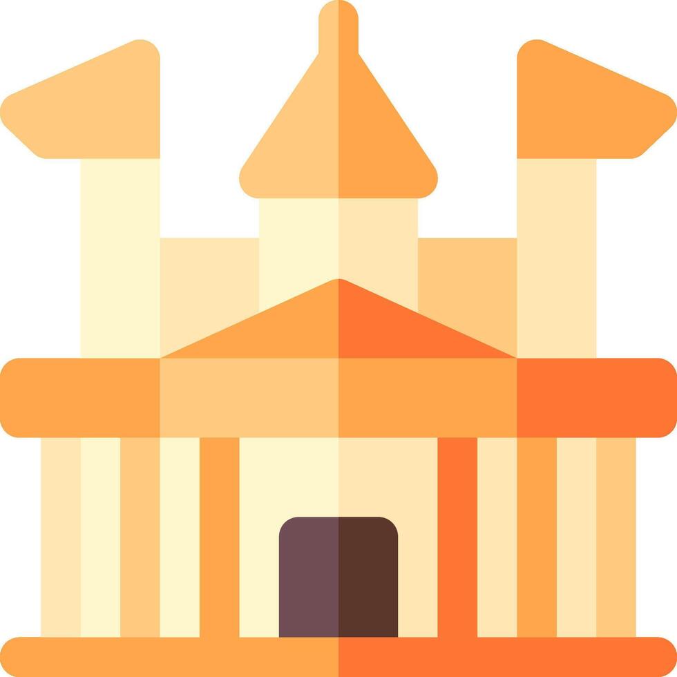 A castle icon with a tower and a door vector