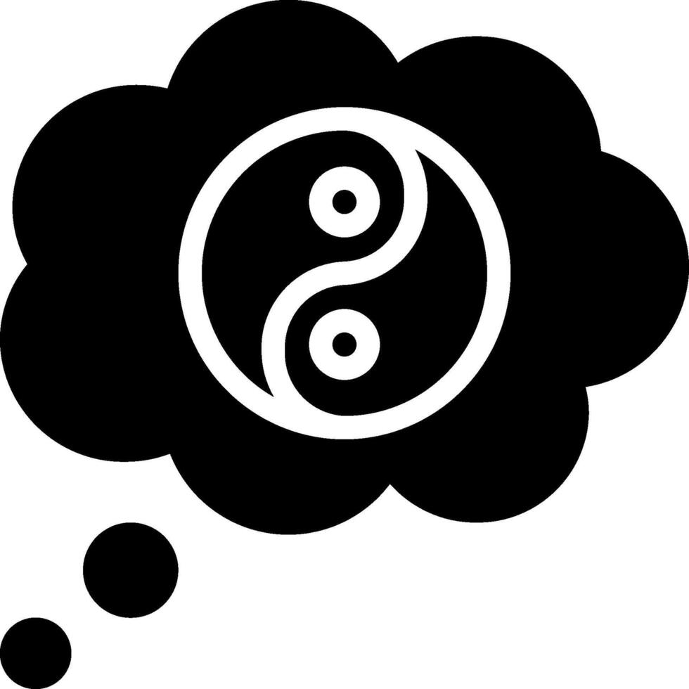 Yin and yang symbol in a thought bubble vector