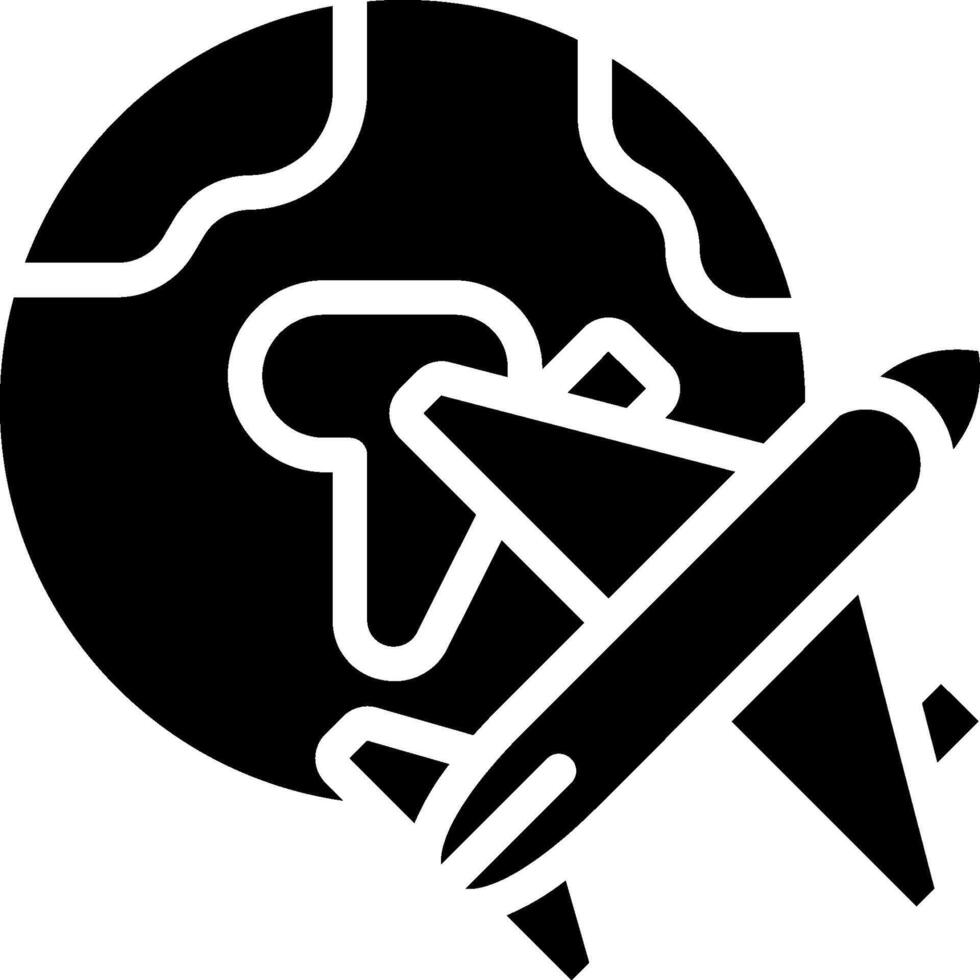 Airplane and globe icon vector