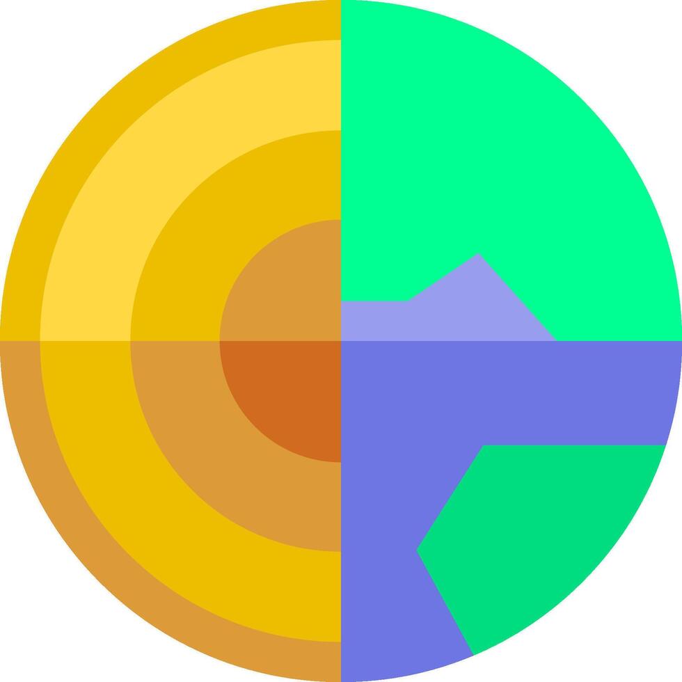 A circular image with two different colors vector