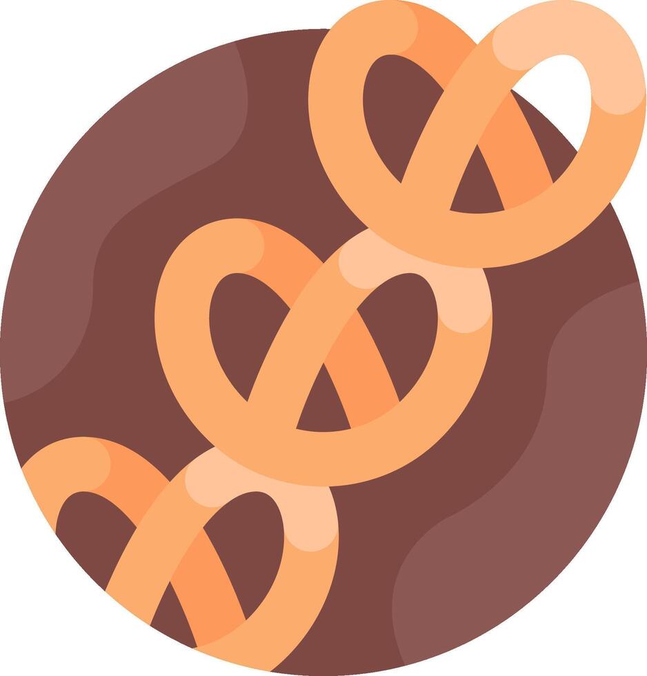 A brown circle with a pretzel in it vector