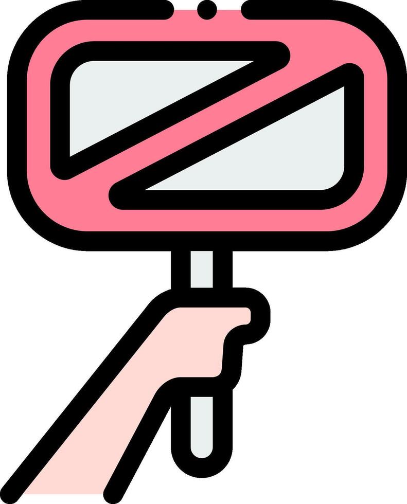 A hand holding a sign that says no vector